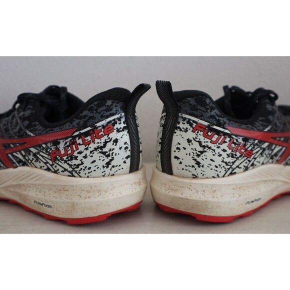 Asics 1011B209-001 Men's Sz 12.5 Black/Electric Red Fuji Lite 2 Running Shoes - Picture 9 of 12